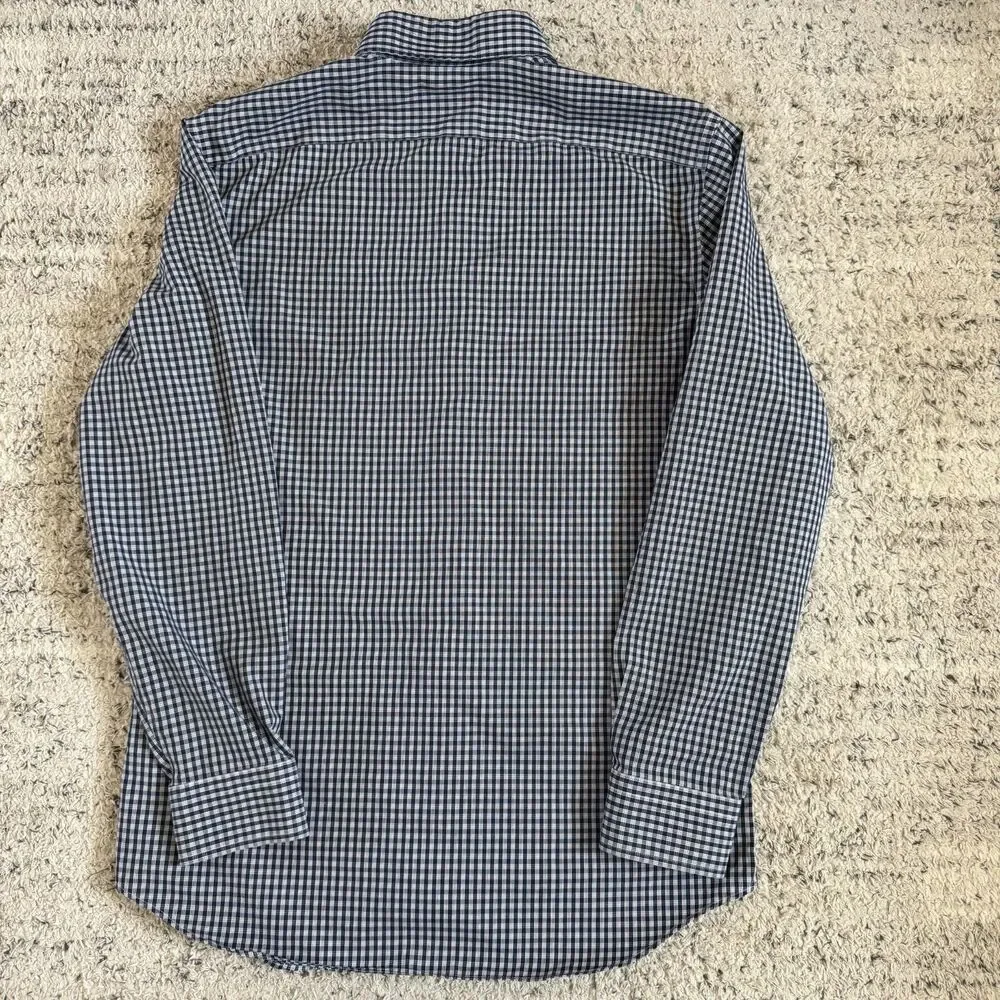 Banana Republic Non-Iron Tailored Slim Fit Shirt Men’s M Blue Check Button Down